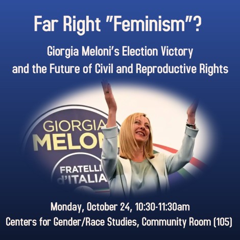 
  October 24 - Giorgia Meloni’s Election Victory and the Future of Civil and Reproductive Rights
